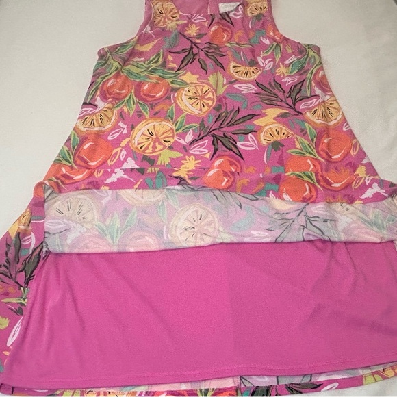 Papagallo Sleeveless Swing Dress Citrus Print Size Large Flowy A Line EUC - Picture 8 of 12